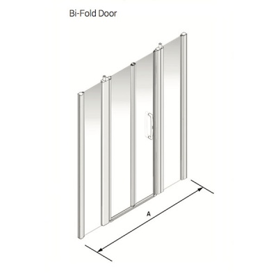 Larenco Alcove Full Height Shower Enclosure Bi-fold Door with 2 Inline Fixed Panels